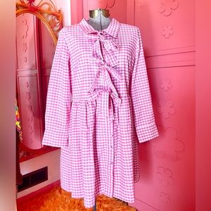 Elizabeth Wilson Pink Bow Gingham Dress